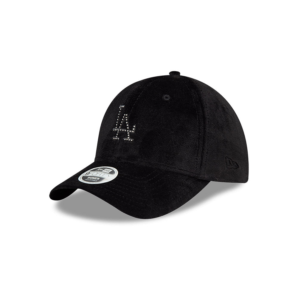 New Era 9Forty Women's Velour Diamond LA Dodgers Cap - Adjustable Strapback, Embroidered Logo, 100% Polyester