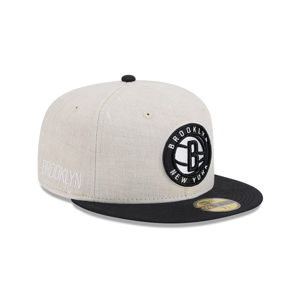 Gorra Plana de Brooklyn Nets NBA Linen 59FIFTY Cerrada – New Era Cap México